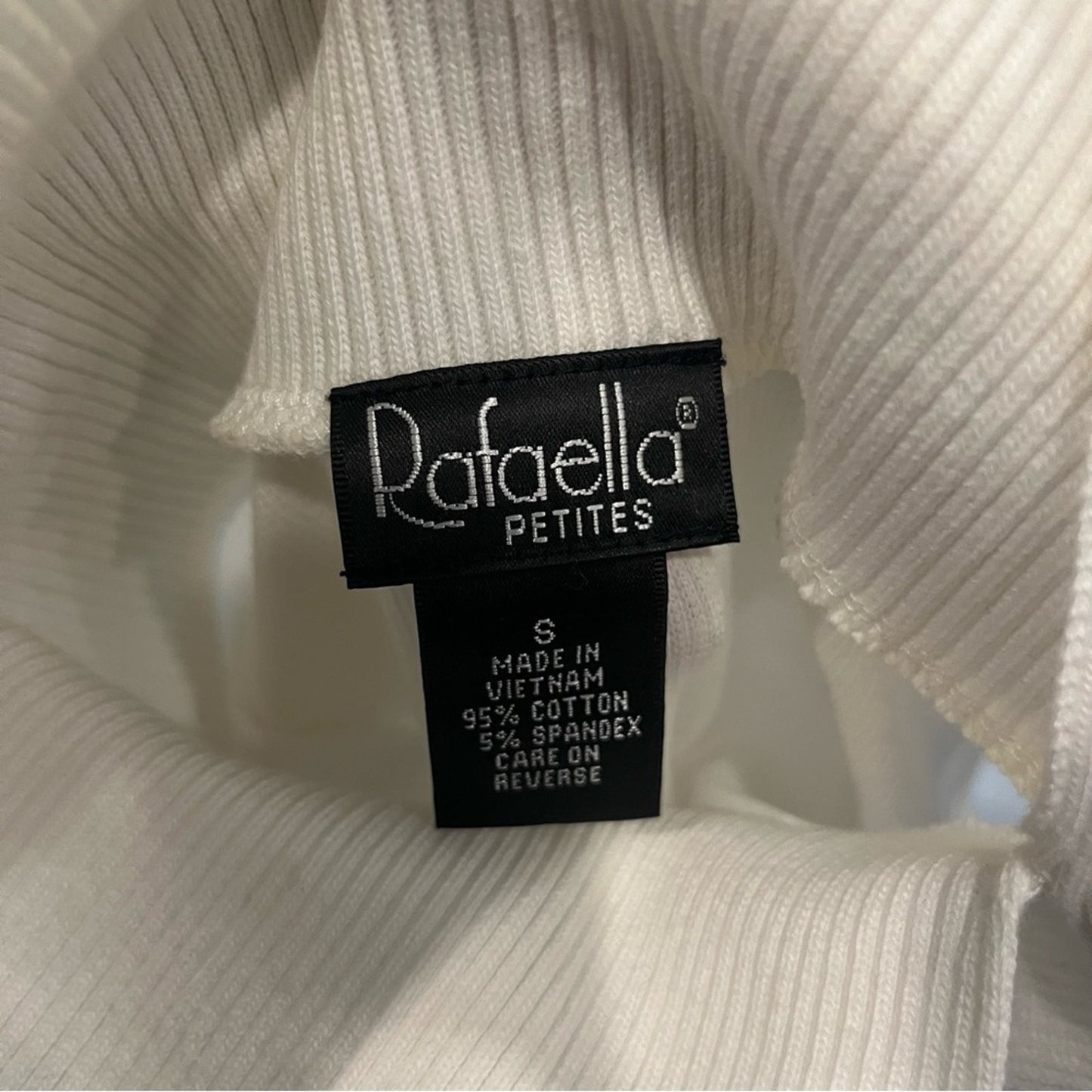 Rafaella Cream Ribbed Knit Top