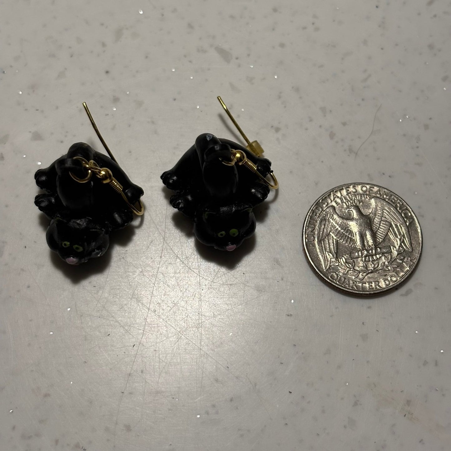 Black cat earrings