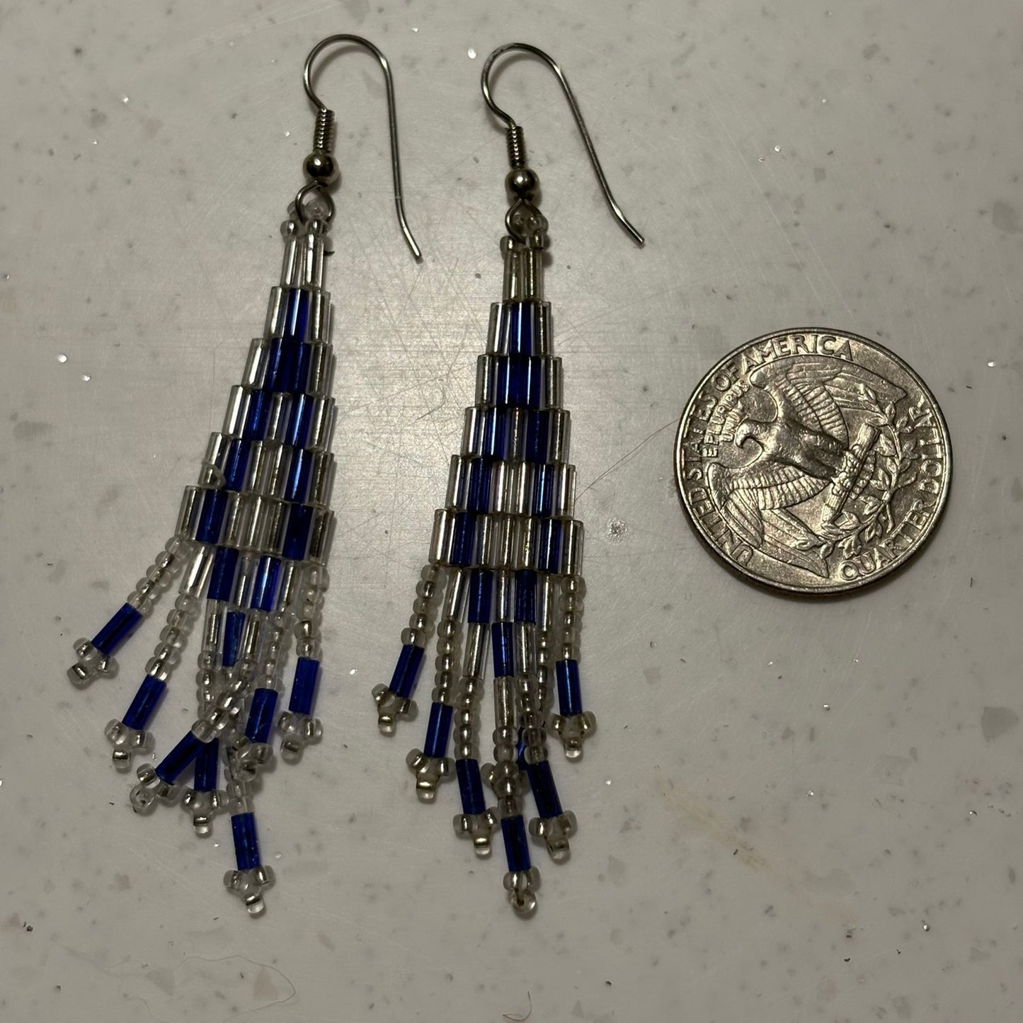 Vintage-style beaded chandelier earrings