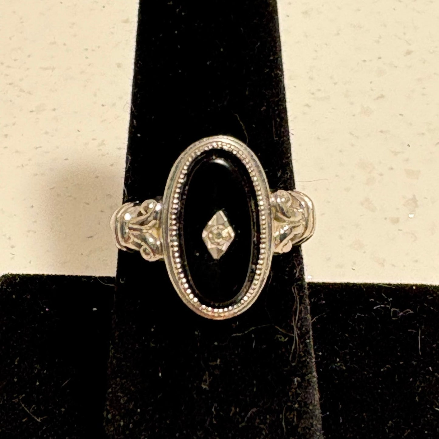1970’s Avon Onxy and Diamond Ring