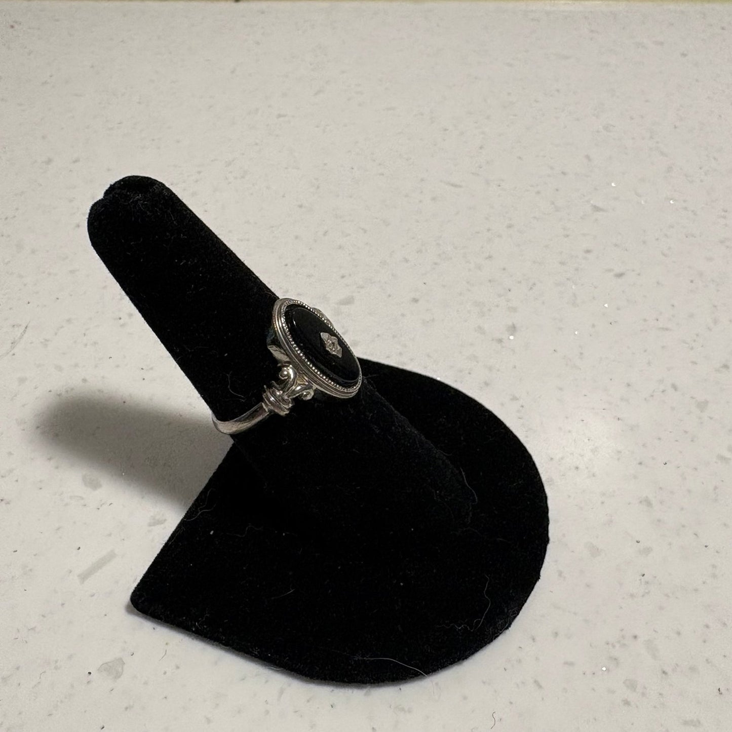 1970’s Avon Onxy and Diamond Ring