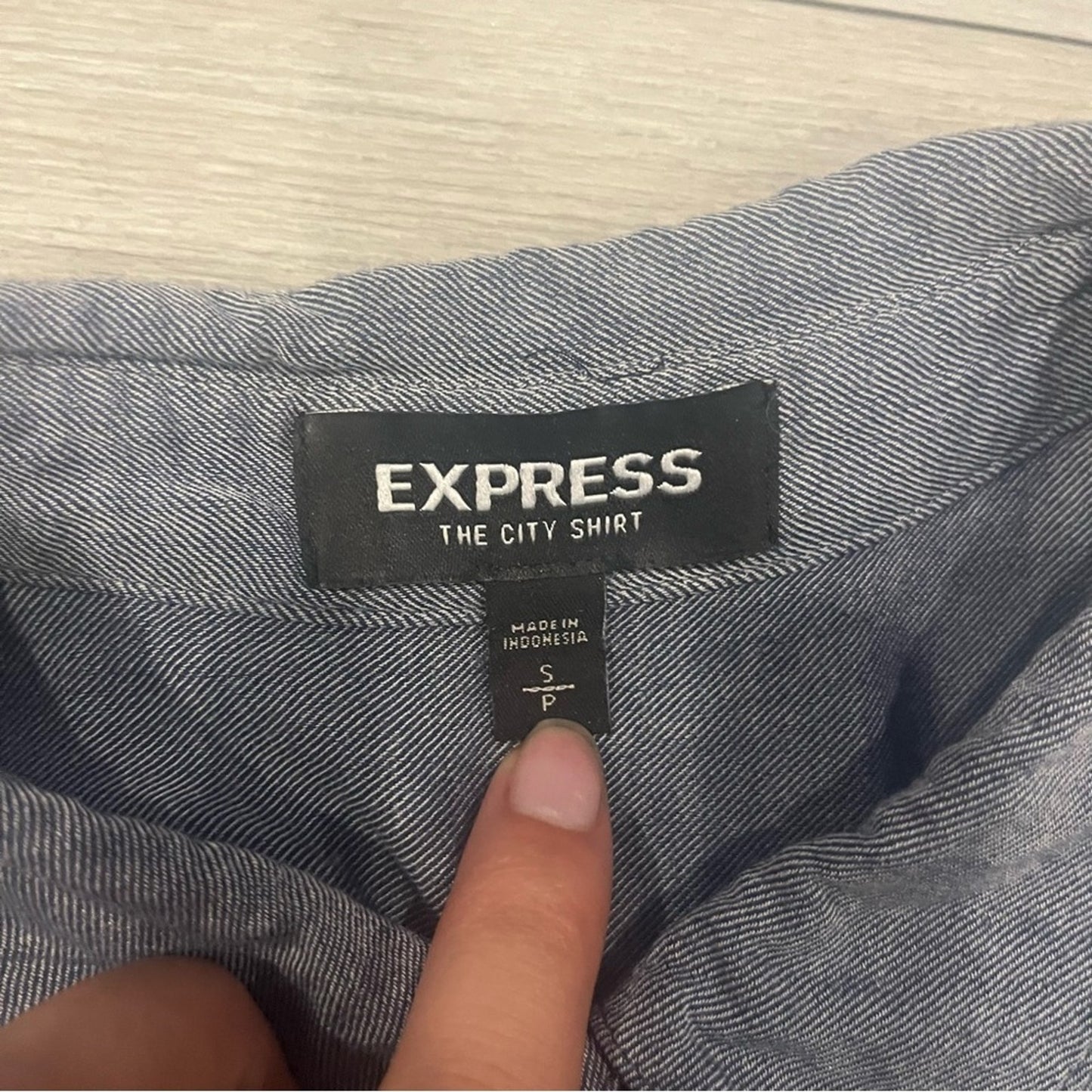 Express Navy Pinstripe City Shirt