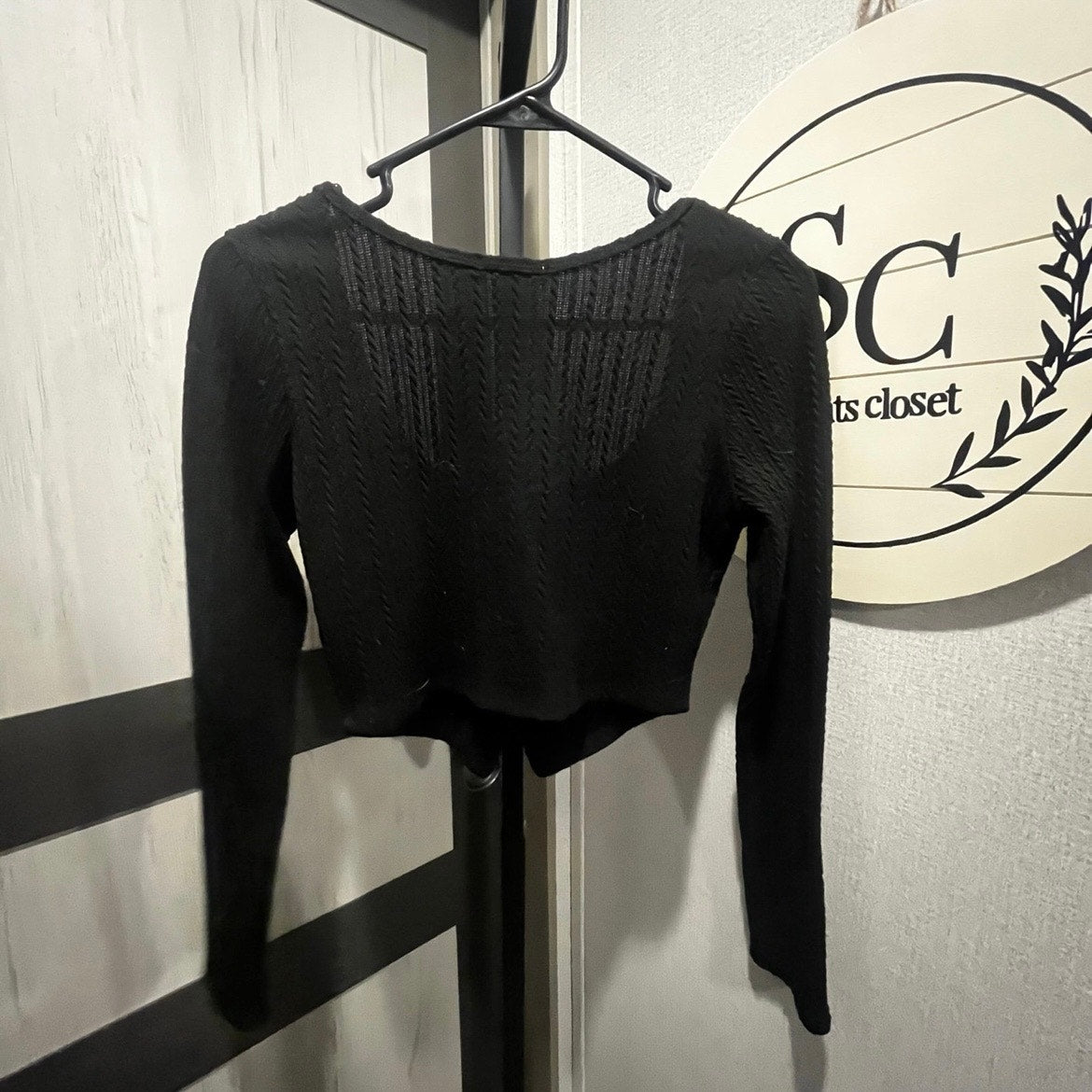 Black Knit Crop top