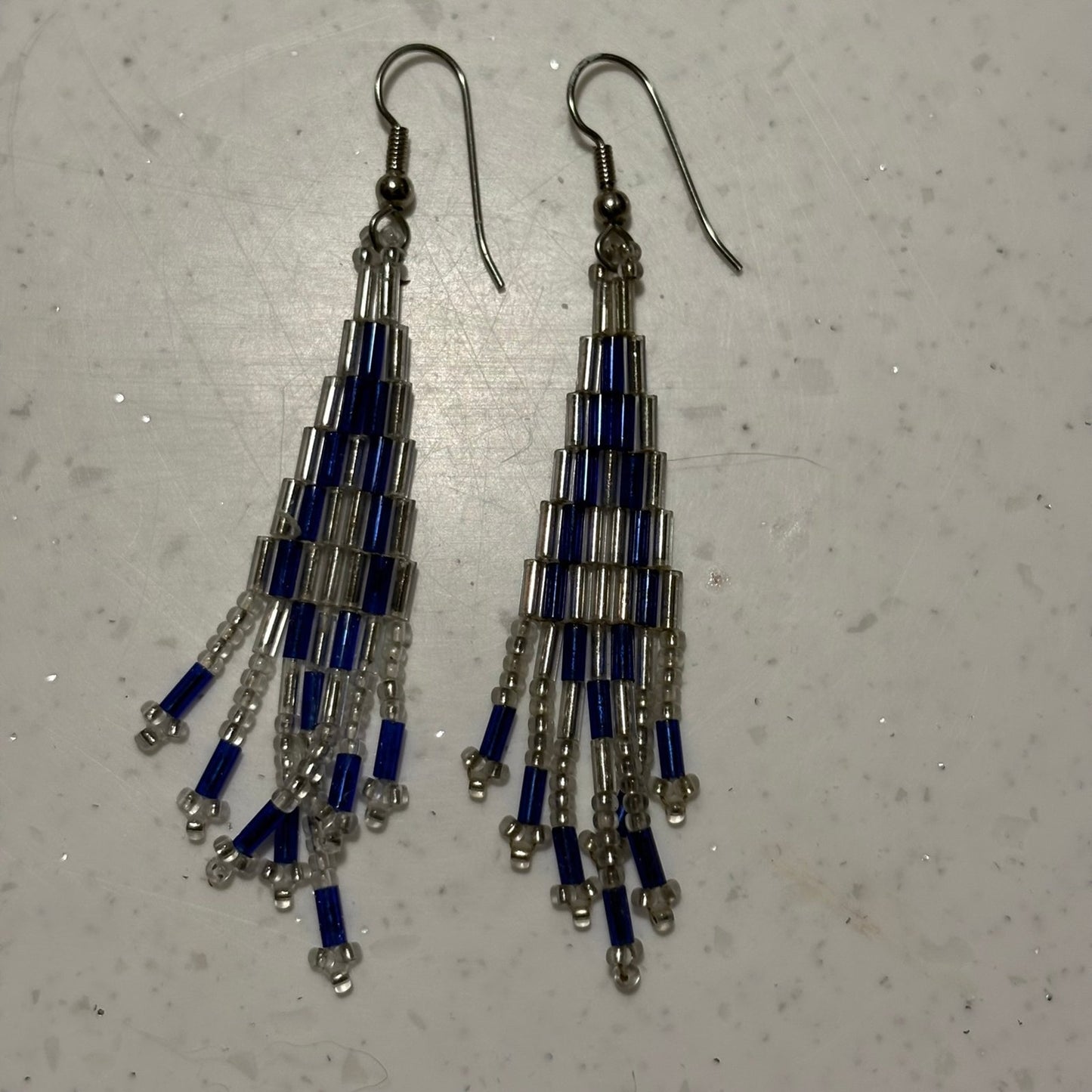 Vintage-style beaded chandelier earrings