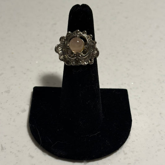 Sterling rose quarts ring