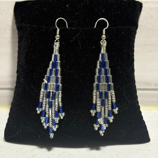Vintage-style beaded chandelier earrings