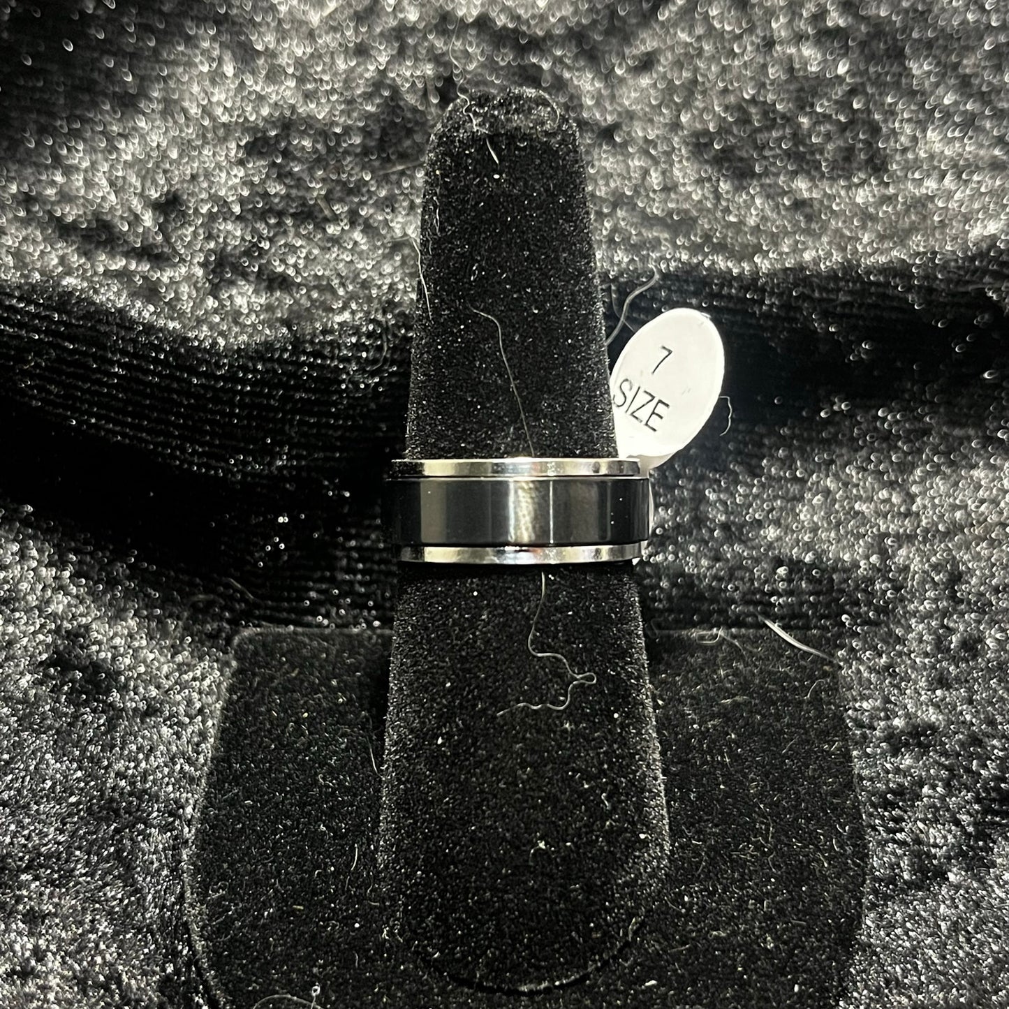 Black and silver fidget ring