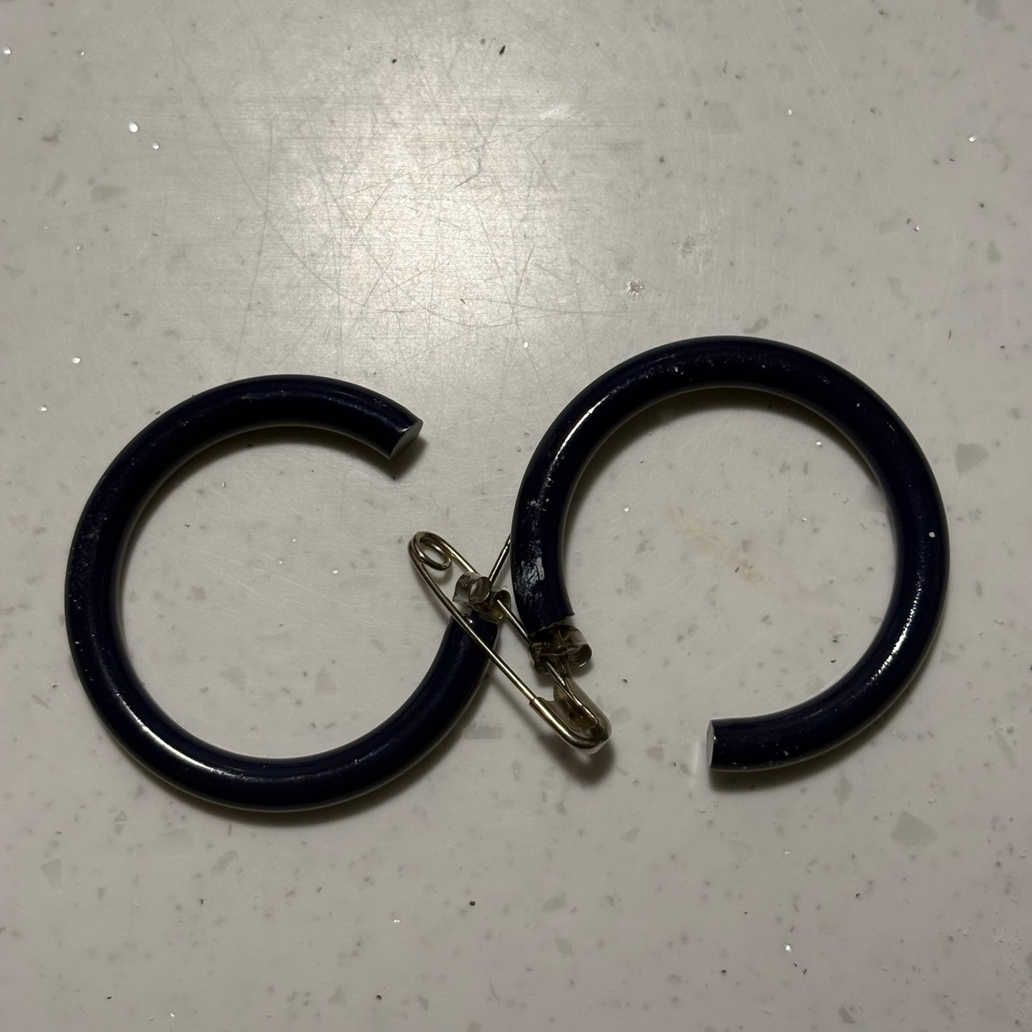 Blue hoop earrings