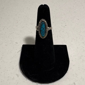 Silver and dyed Howlite ring