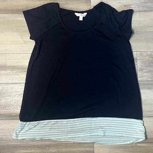 Dark blue and light blue stripe shirt