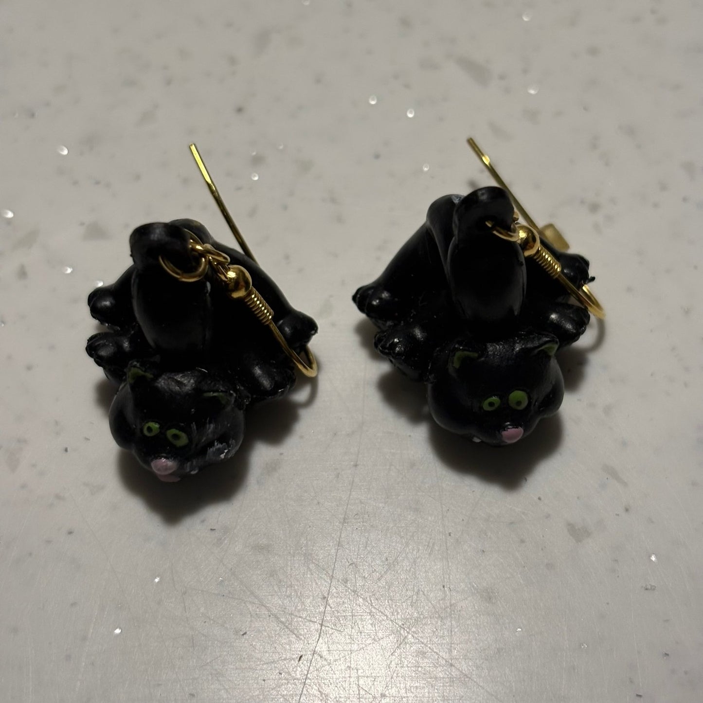 Black cat earrings