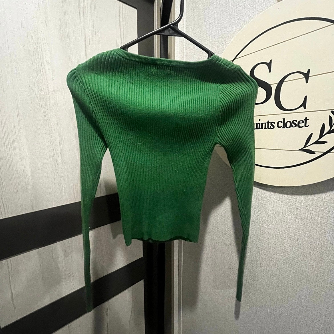 Green Cutout sweater