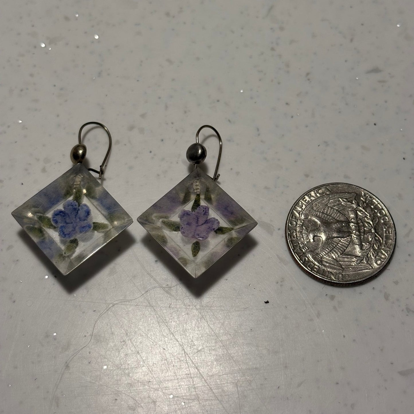 Handmade Floral Resin Earrings