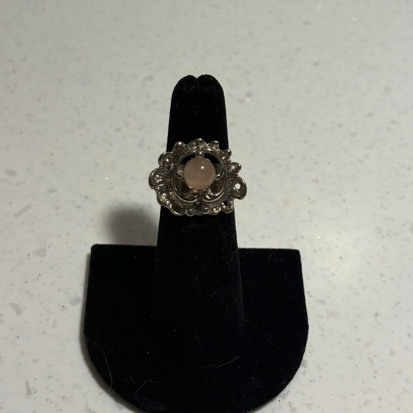 Sterling rose quarts ring
