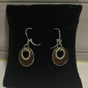 Silver and brown earrings