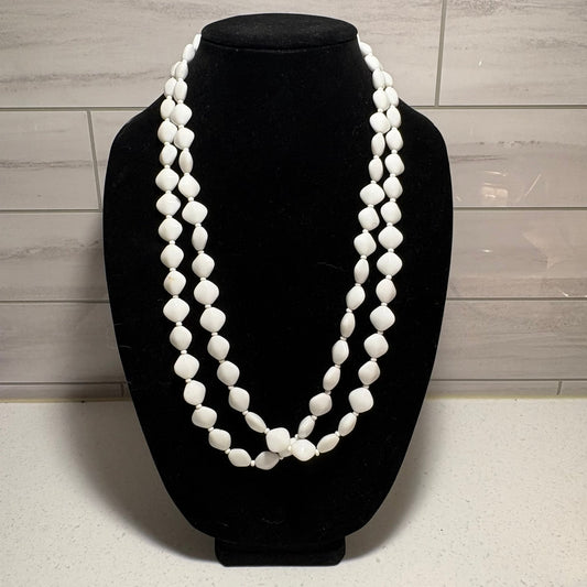 White bead necklace