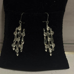 Silver-plated dangle earrings