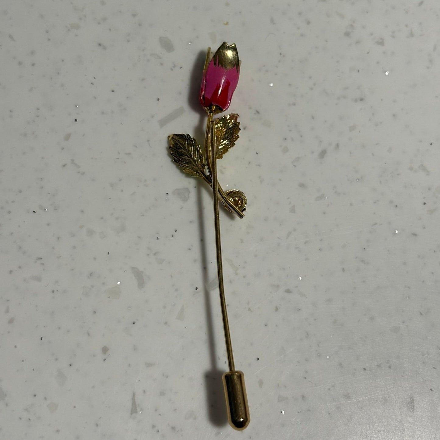Vintage metal rose stick pin