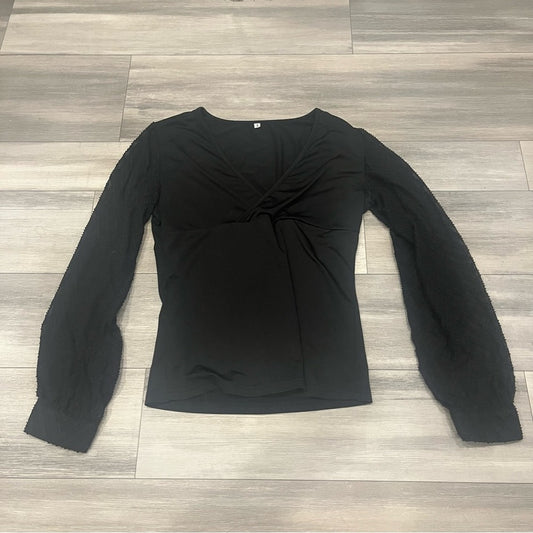 SHEIN Black V-Neck Blouse