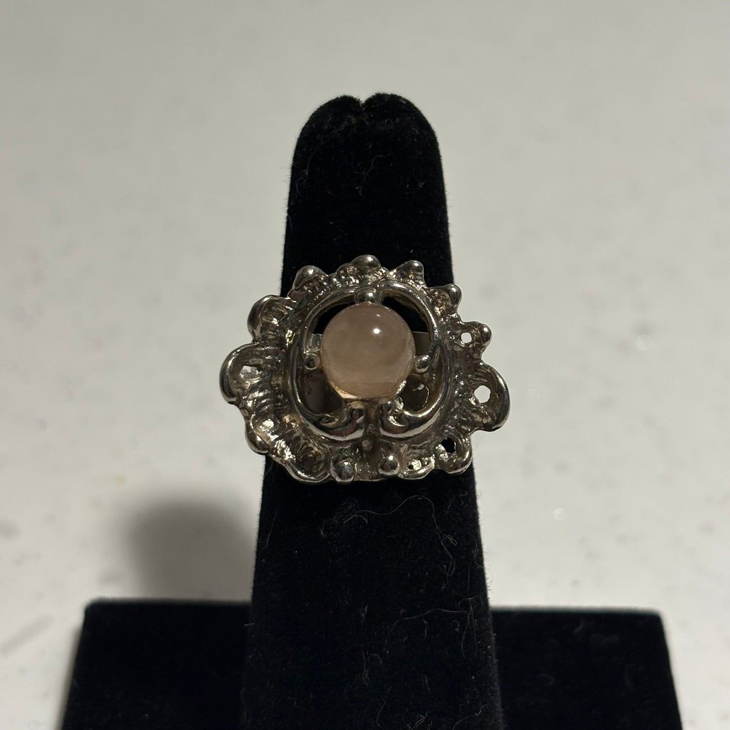 Sterling rose quarts ring