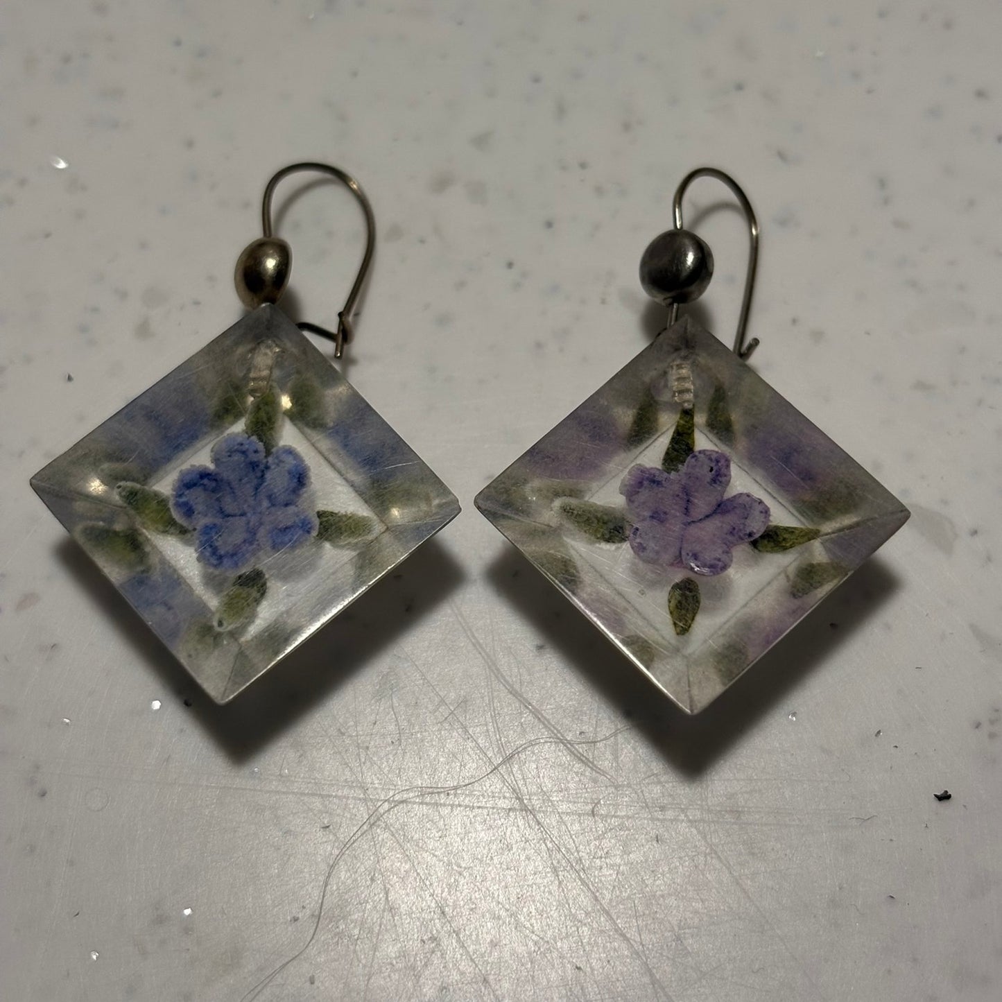 Handmade Floral Resin Earrings