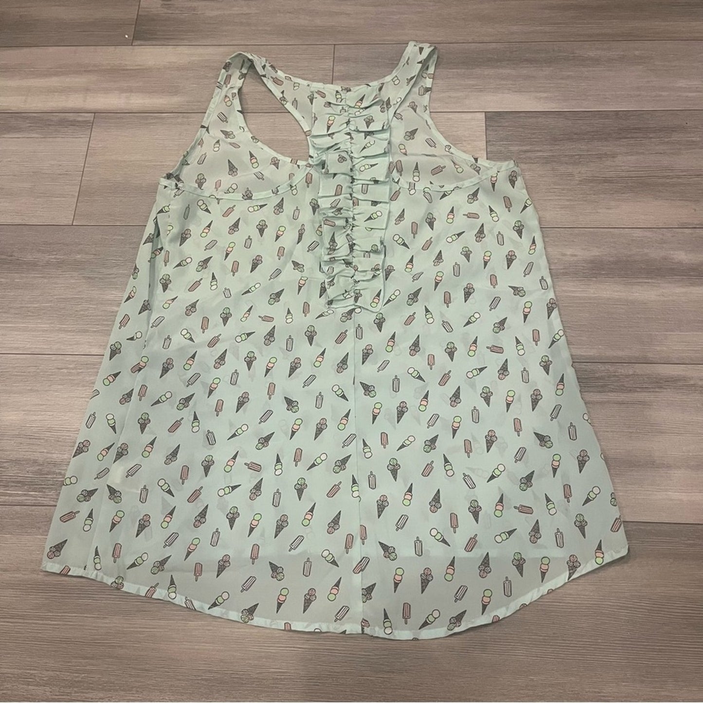 Candie's Light Green Ice Cream Pattern Blouse