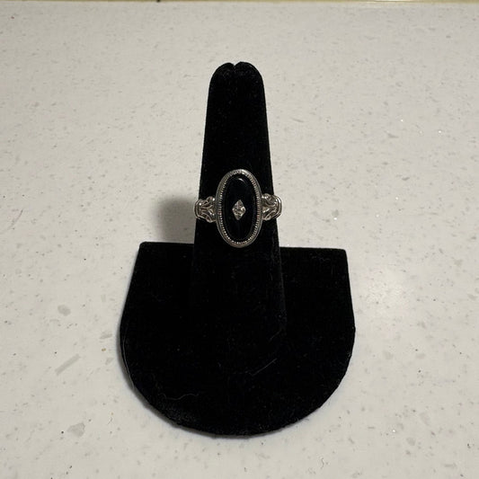 1970’s Avon Onxy and Diamond Ring