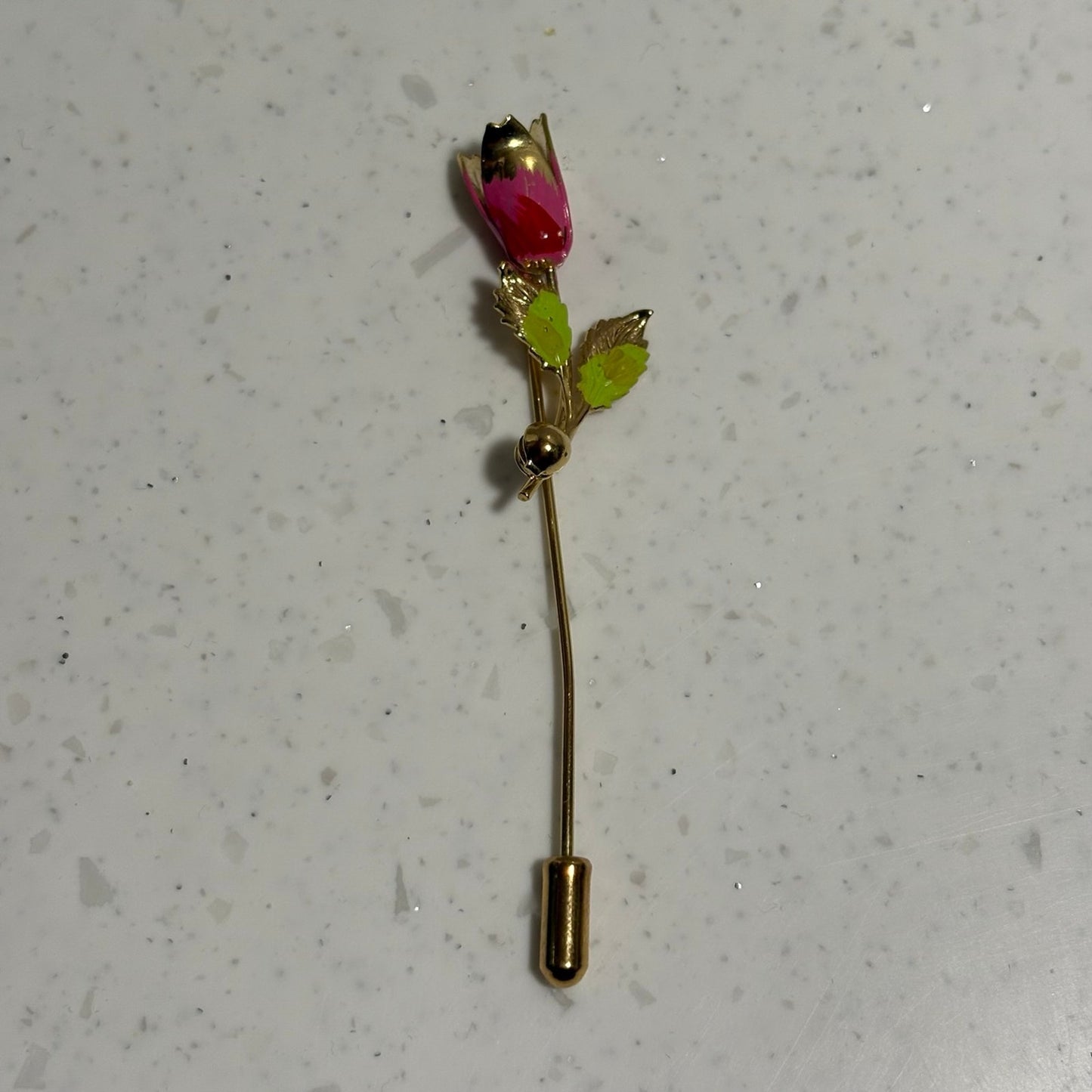 Vintage metal rose stick pin