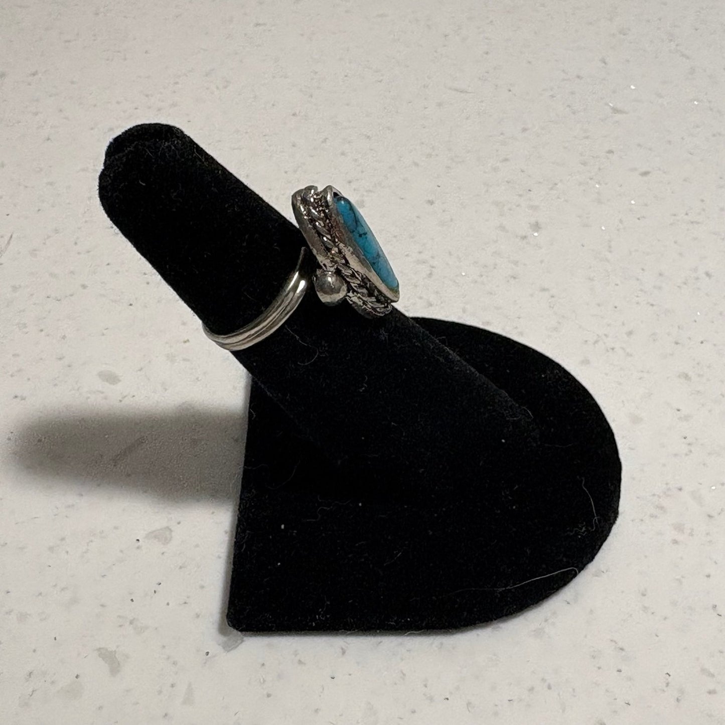 Silver and dyed Howlite ring