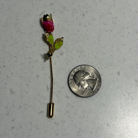 Vintage metal rose stick pin
